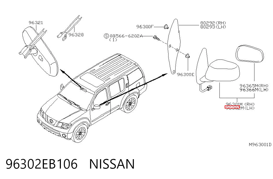 Espejo de retrovisor izquierdo para Nissan Pathfinder R51M