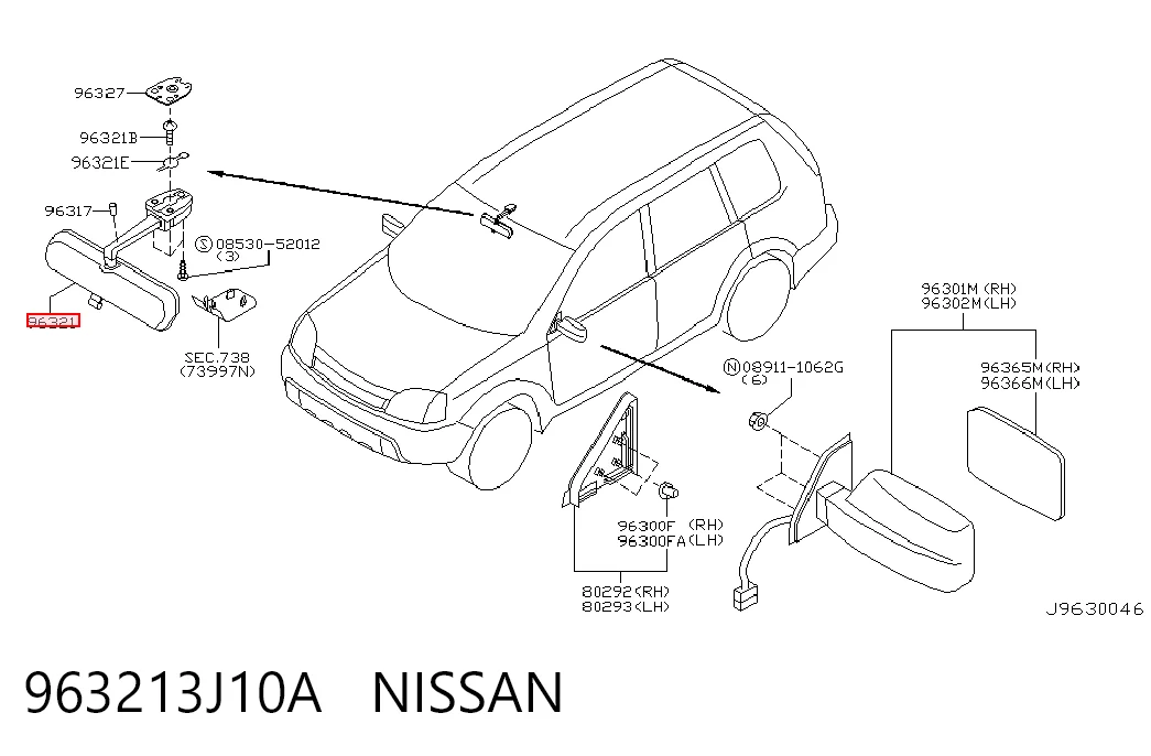 Espejo retrovisor interior Nissan X-Trail  (2001-2007)