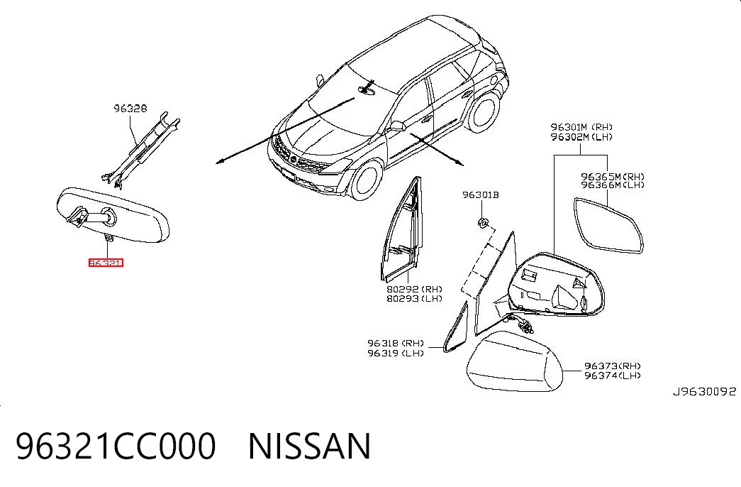  Espejo interior Nissan Tiida 