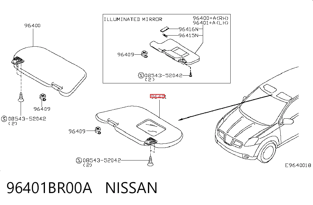 Comprar Visera parasol Nissan Qashqai  J10 a bajo precio
