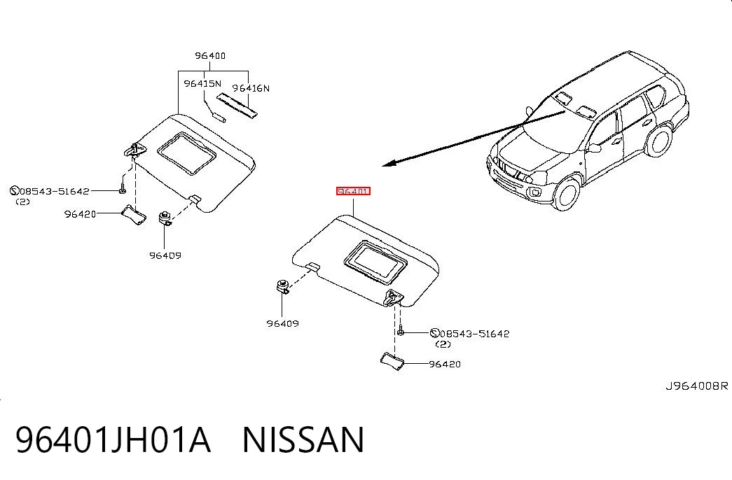 Comprar Visera parasol Nissan X-Trail  T31 a bajo precio