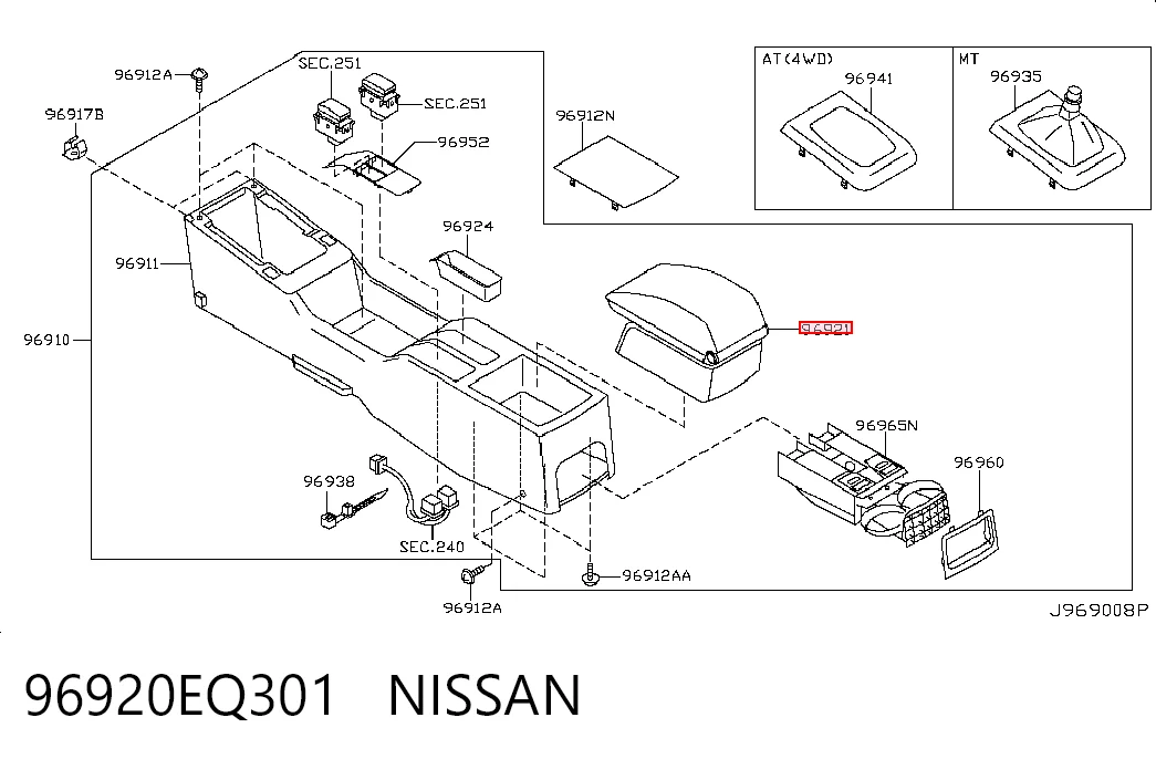 Comprar Apoyabrazos de la consola central Nissan X-Trail  T30 a bajo precio