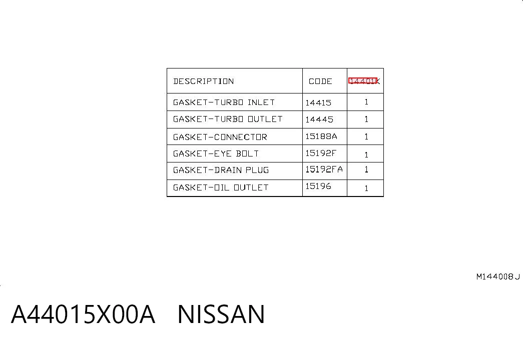 A44015X00A Nissan/Infiniti