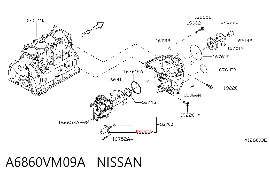 A6860VM09A Nissan/Infiniti Válvula reguladora de presión del sistema common rail