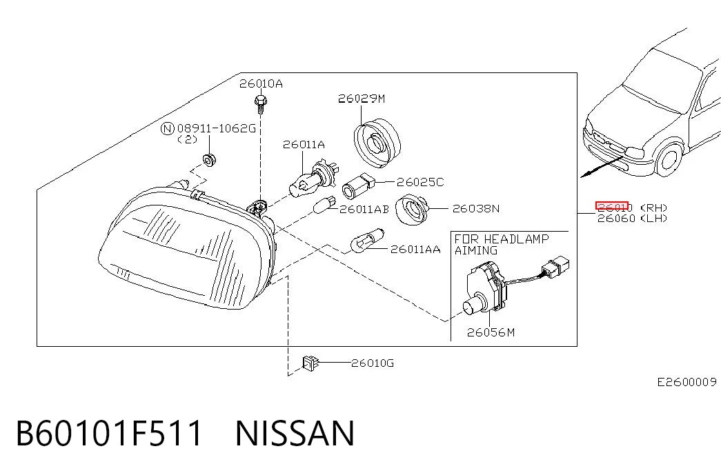 Comprar Faro derecho Nissan Micra  K11 a bajo precio
