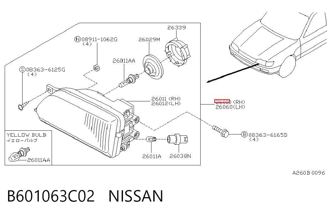 Comprar Faro derecho Nissan Sunny III N14 a bajo precio