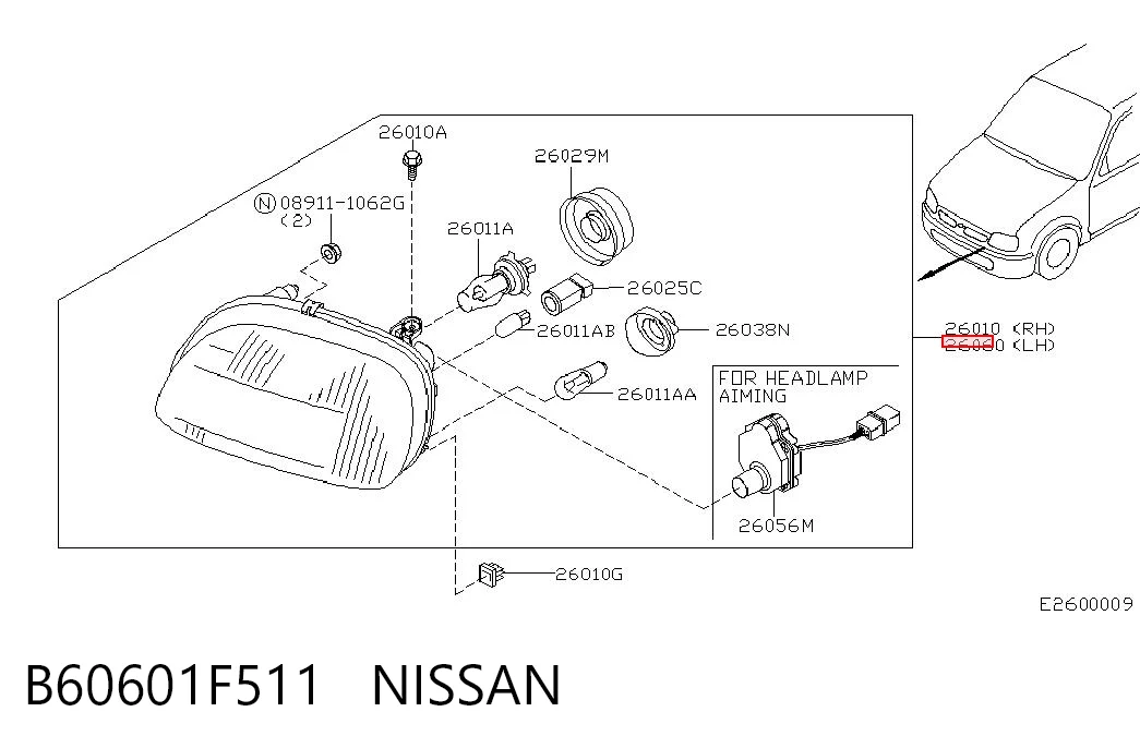 Faro izquierdo para Nissan Micra K11