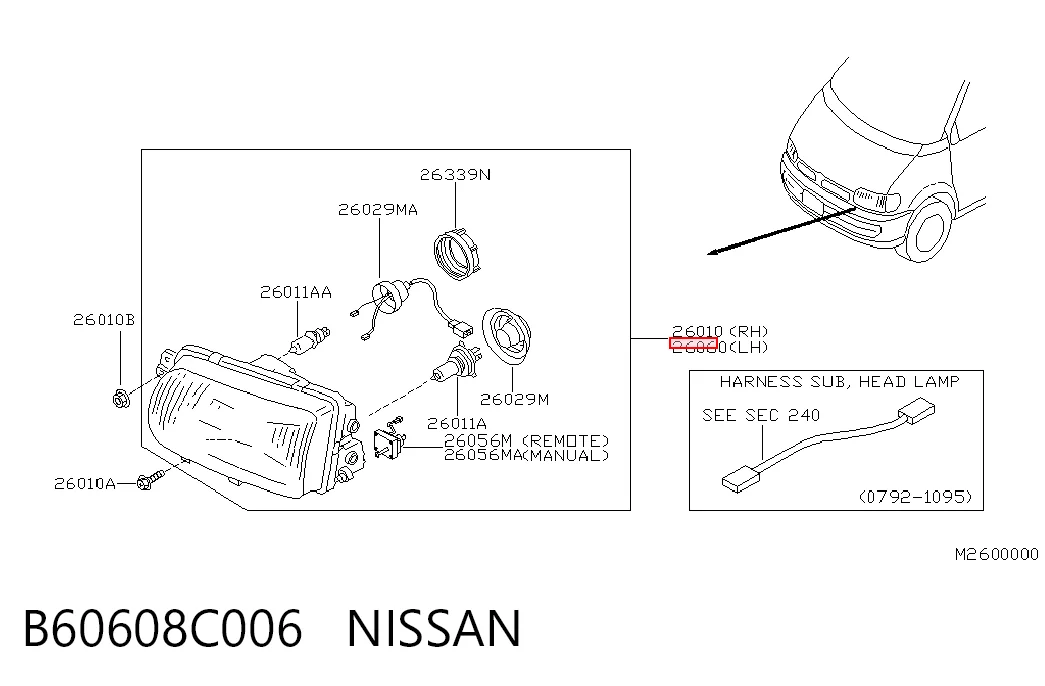  Faro izquierdo Nissan Vanette 
