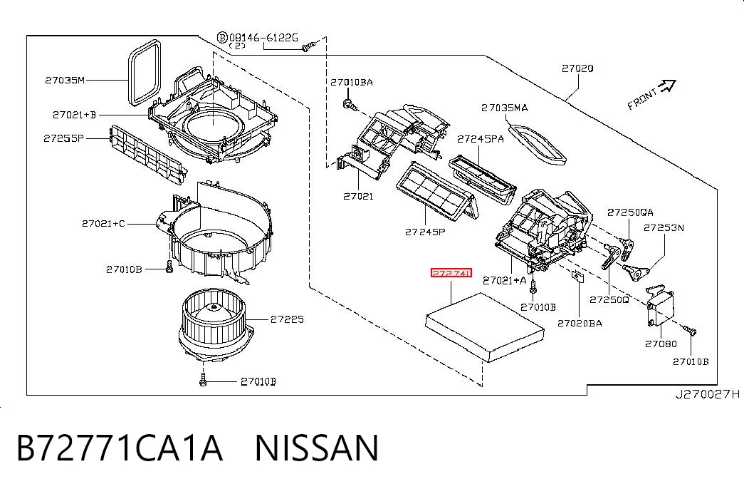 Filtro de habitáculo NISSAN B72771CA1A