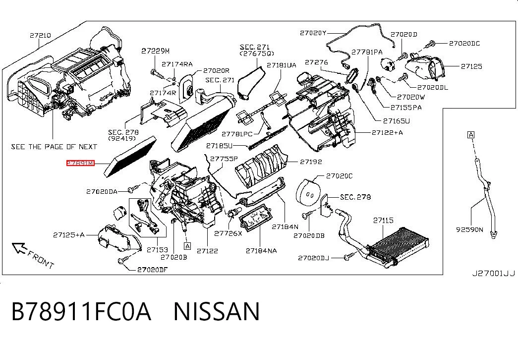 B78911FC0A Nissan/Infiniti Filtro antipolen