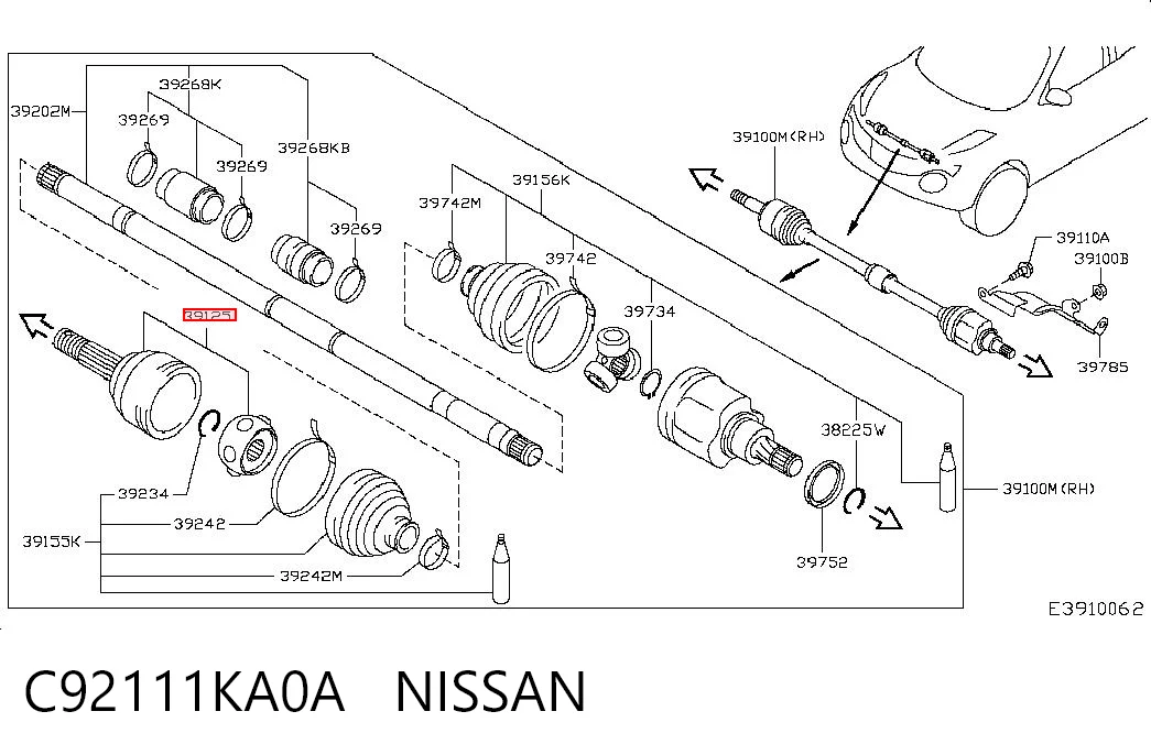 Junta homocinética exterior delantera Nissan JUKE  desde 52,73 €