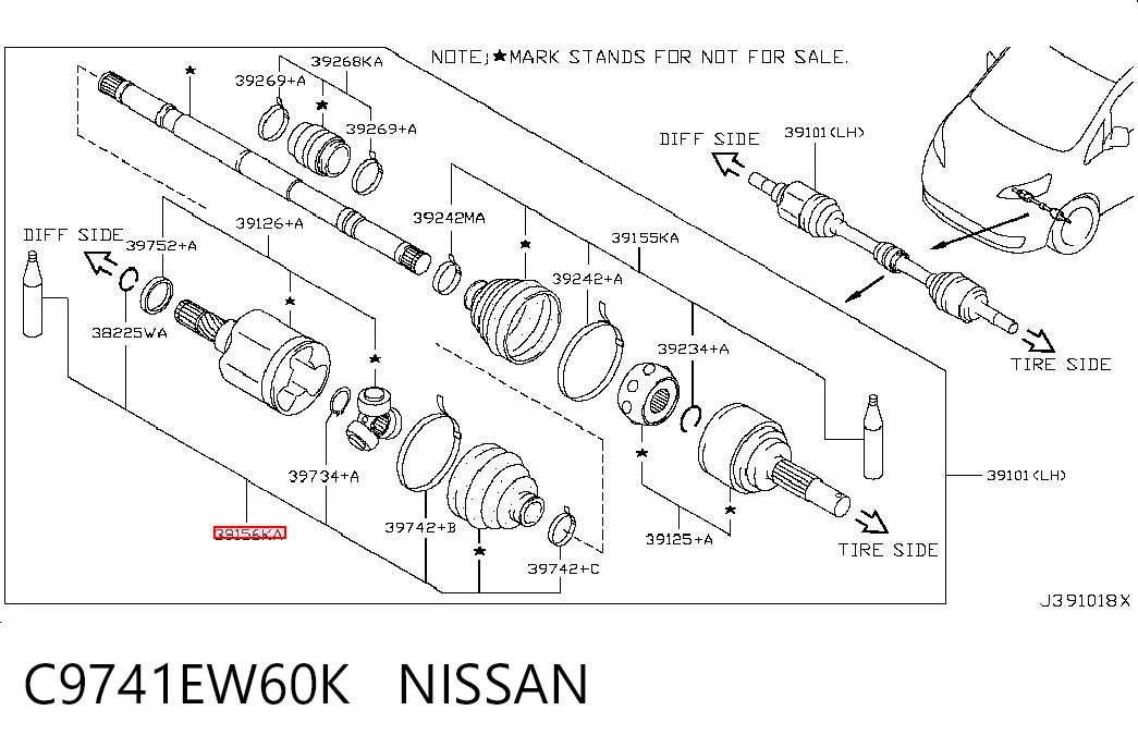 Fuelle de semieje delantero interior para Nissan Tiida C11X