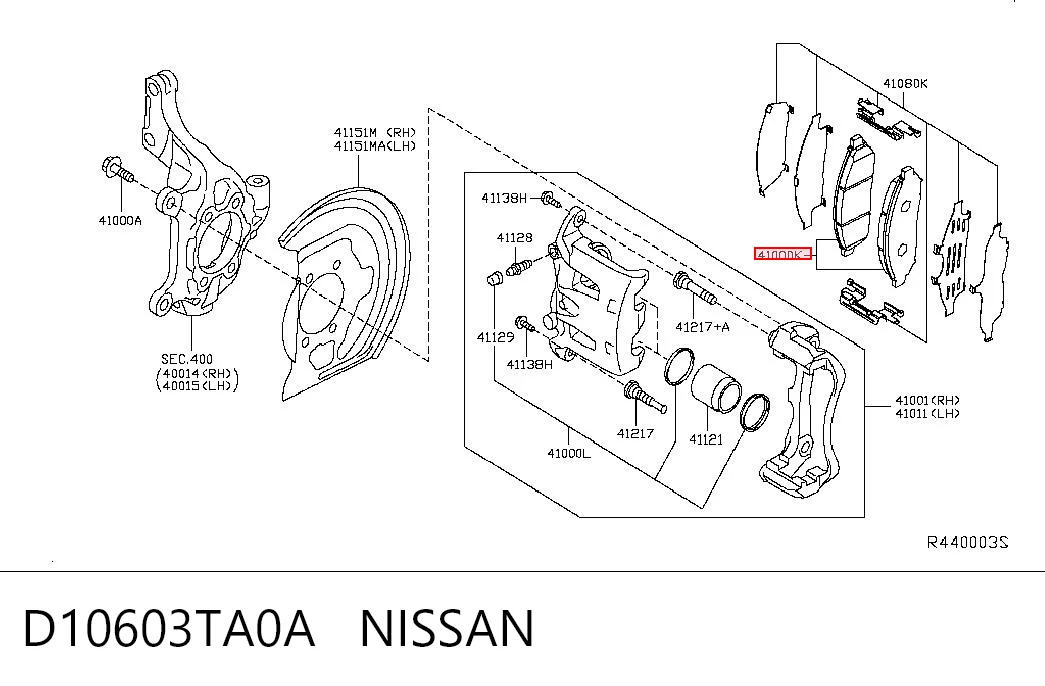 D10603TA0A Nissan/Infiniti Pastillas delanteras