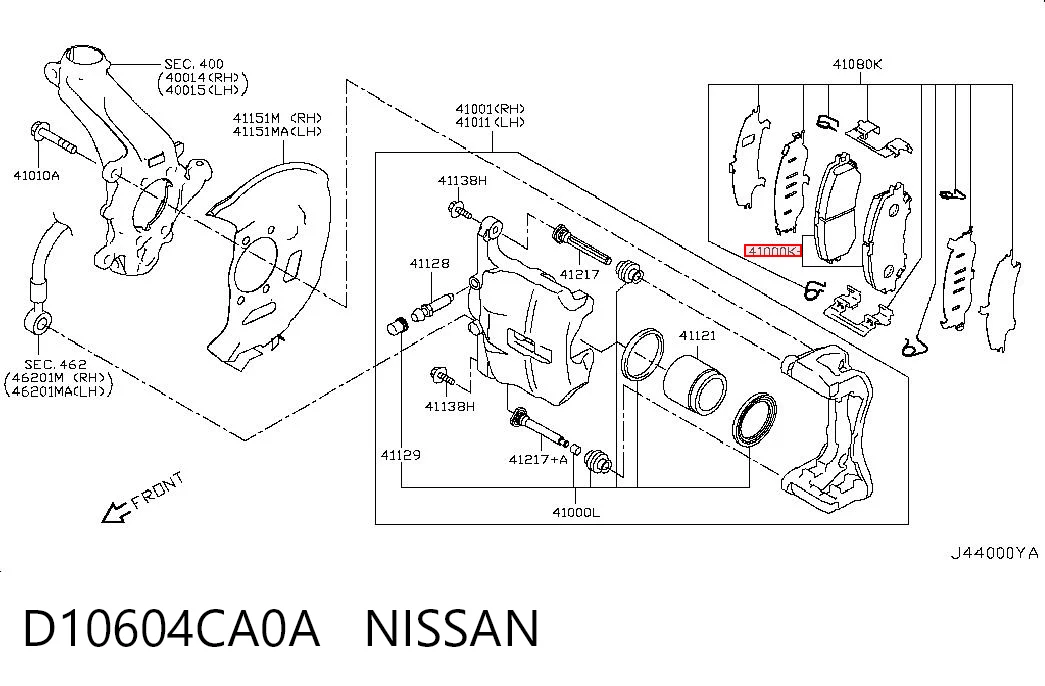 Pastillas de freno delanteras para Nissan Qashqai II (J11)