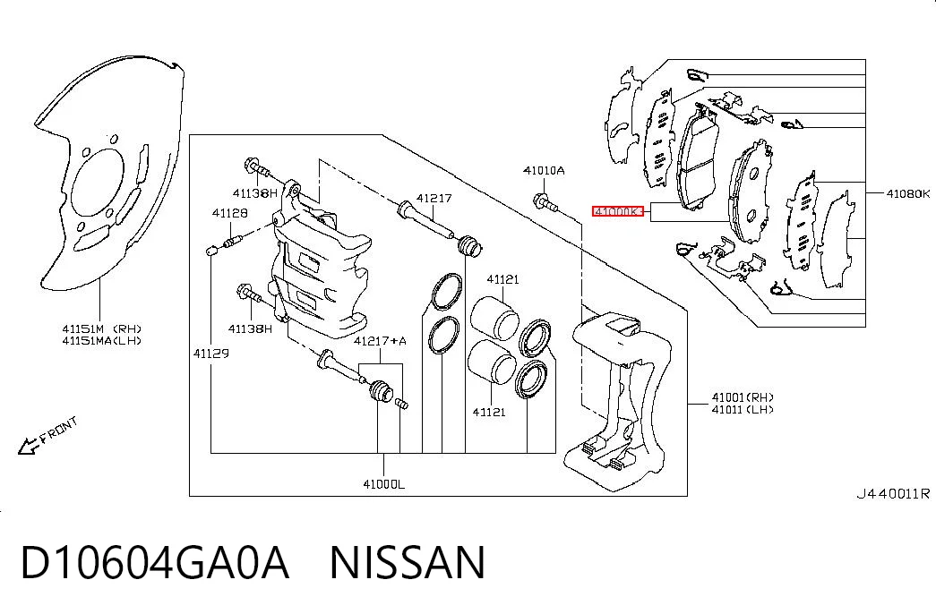 D10604GA0A Nissan/Infiniti Pastillas delanteras
