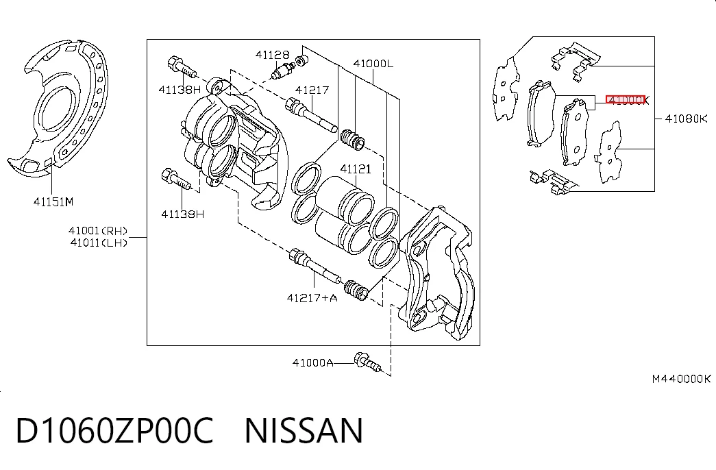 D1060ZP00C Nissan/Infiniti Pastillas delanteras