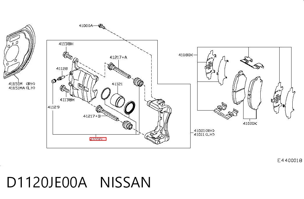  Kit de reparación de pinzas de freno Nissan X-Trail 