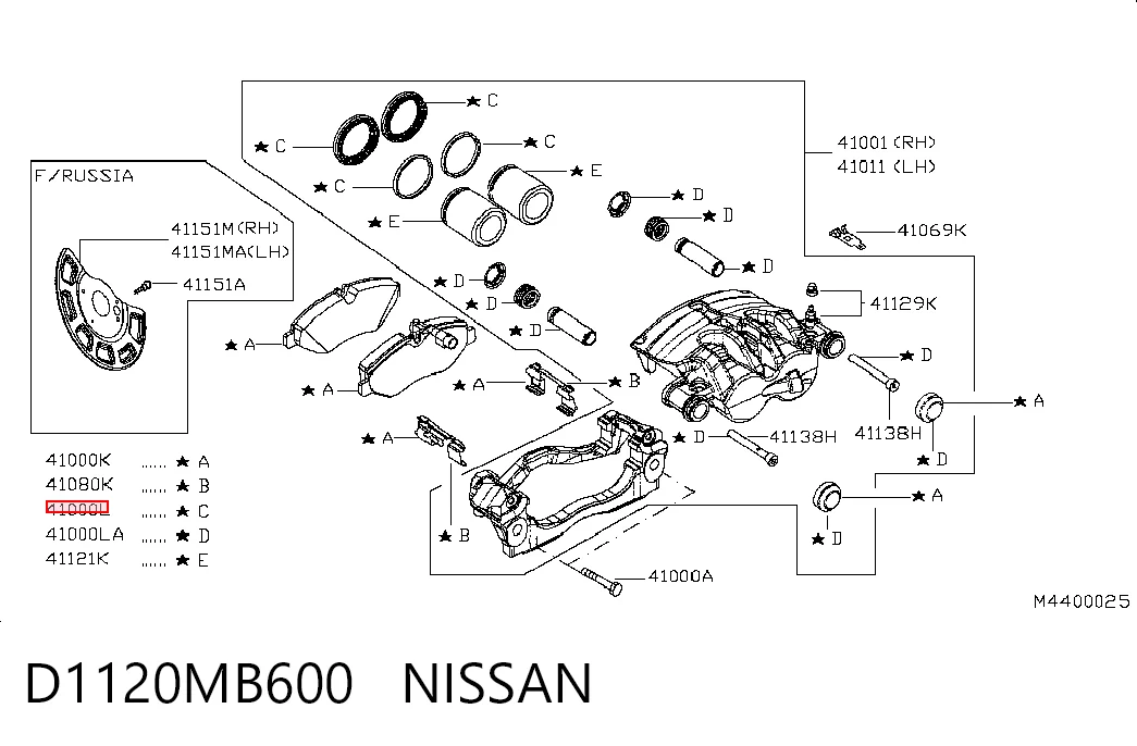  Kit de reparación de pinzas de freno Iveco Daily 4