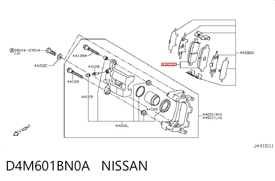 Pastillas de freno traseras de disco NISSAN D4M601BN0A