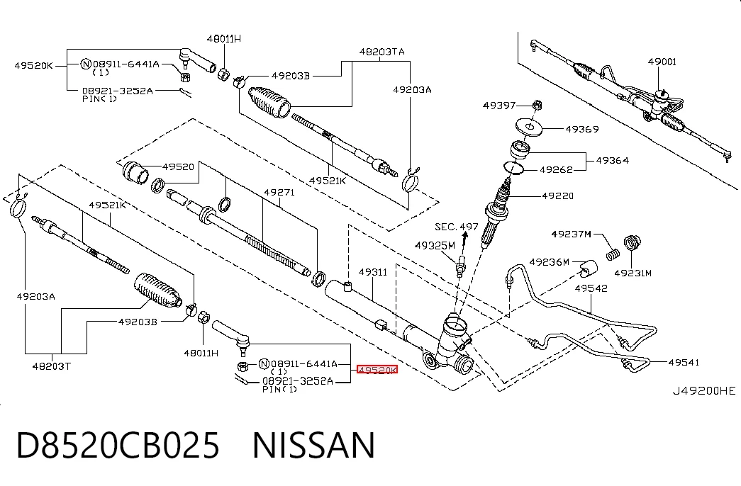 Rótulas de dirección para Nissan Murano  (Z50)