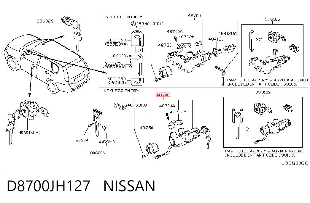 Comprar Cerradura de encendido Nissan X-Trail  T31 a bajo precio