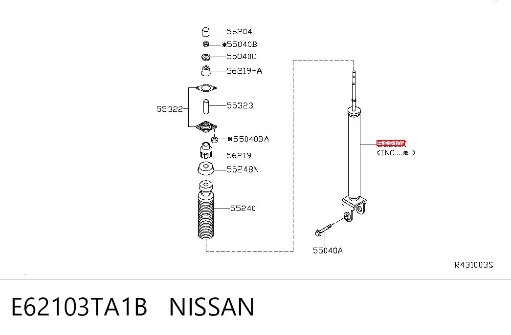  Amortiguador trasero Nissan Altima 
