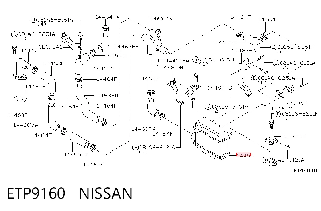 Radiador de aire de admisión Nissan Primera sedán (P12) (2002 - 2008) precio, desde 56,63 EUR