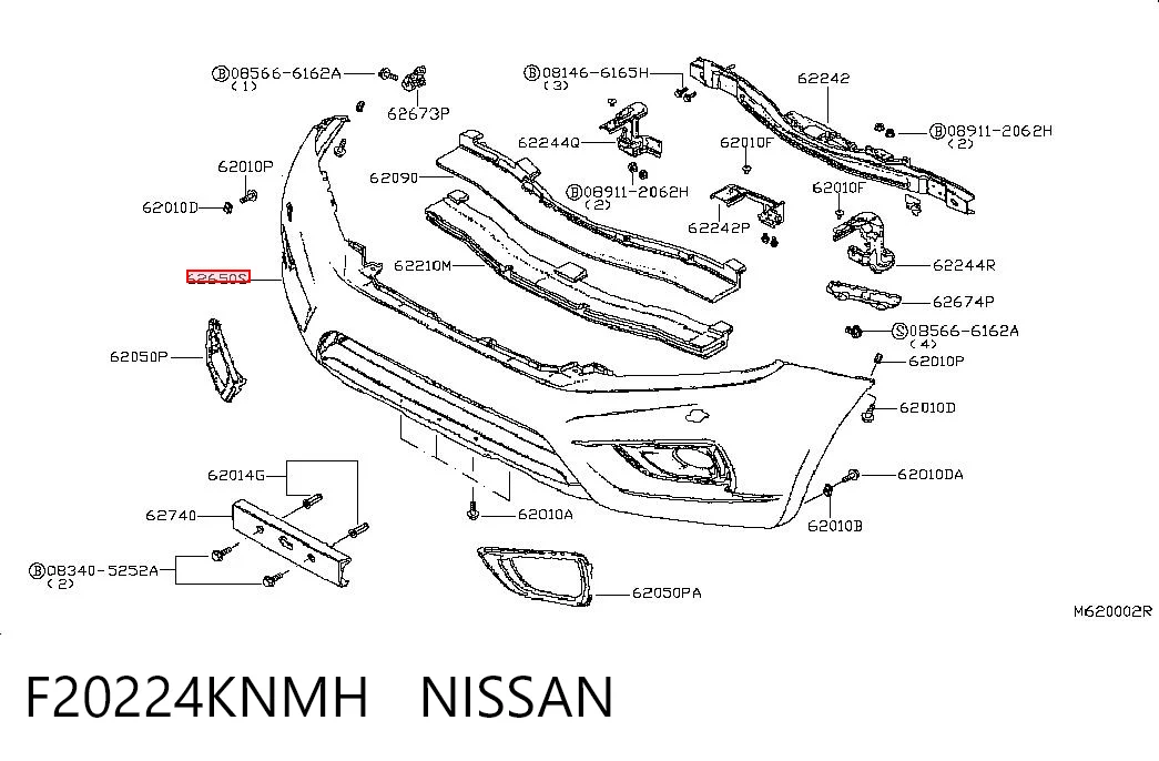 Parachoques delantero F20224KNMH NISSAN