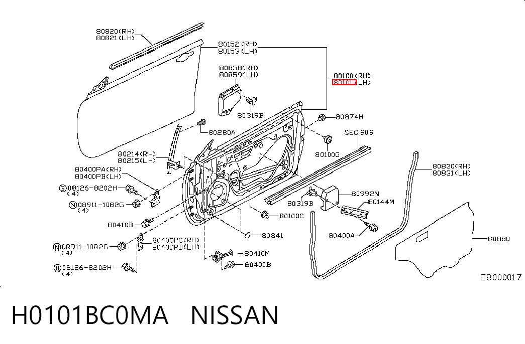 Puerta delantera Nissan Micra  (2005-2010)