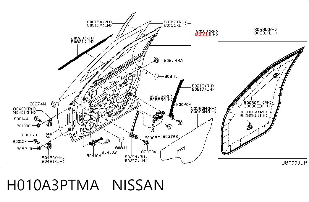 Puerta delantera para Nissan JUKE JPN F15
