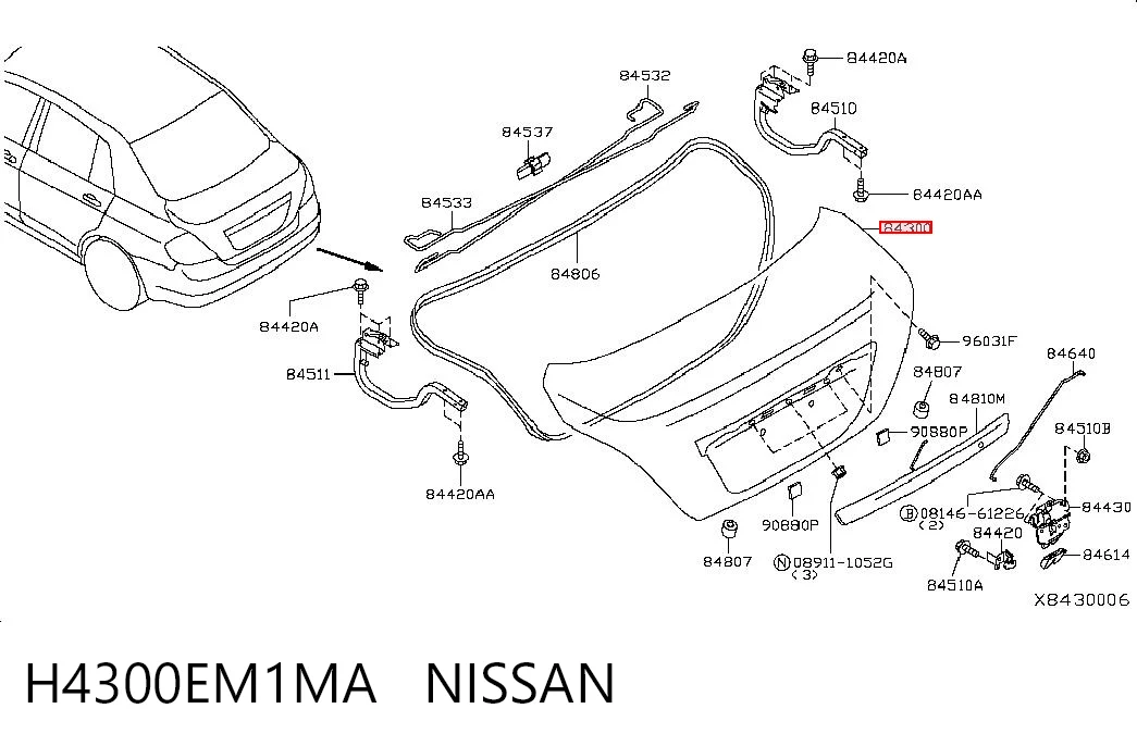 Comprar Tapa del maletero Nissan Tiida SC11X a bajo precio
