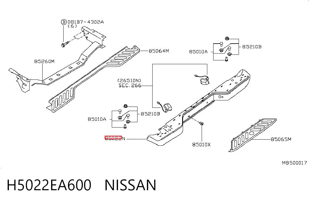 Defensa trasero para Nissan Navara NP300 III D40