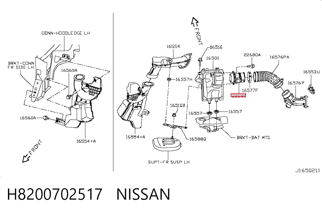 H8200702517 Nissan/Infiniti Sensor de flujo de aire