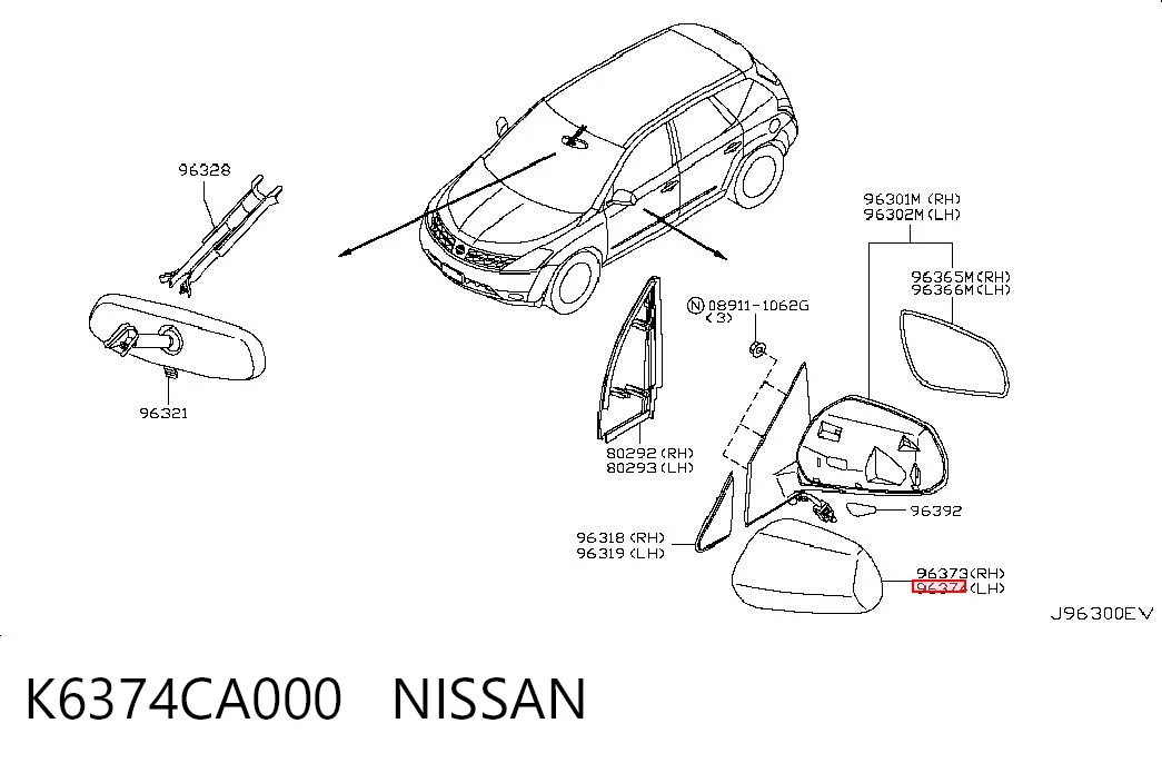 Espejo izquierdo Nissan Murano SUV (Z50) (2004 - 2008) precio, desde 92,56 EUR