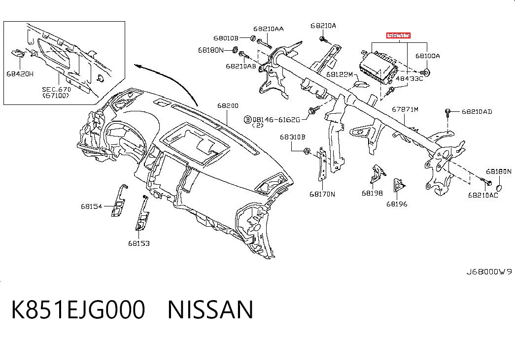 K851EJG000 Nissan/Infiniti