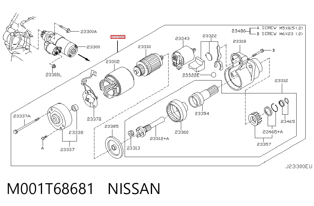M001T68681 Nissan/Infiniti Arranque motores
