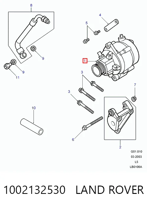 1002132530 Land Rover Alternador de coche