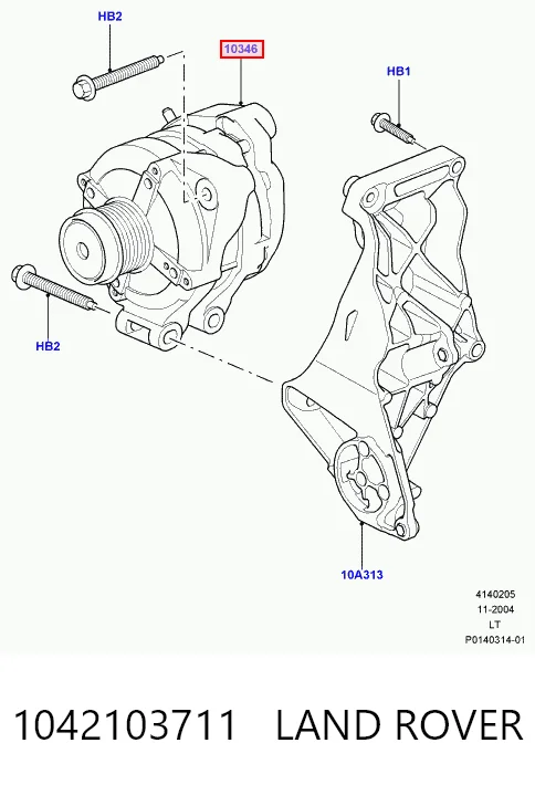 1042103711 Land Rover Alternador de coche
