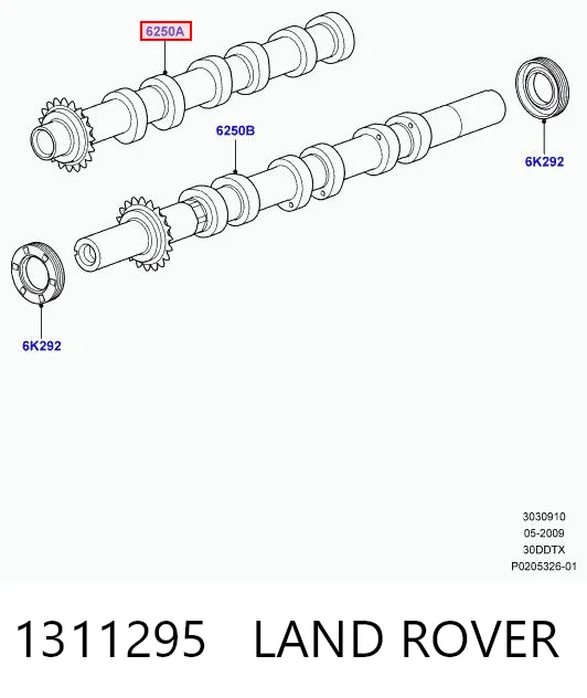 1311295 Land Rover Árbol de levas de admisión derecho