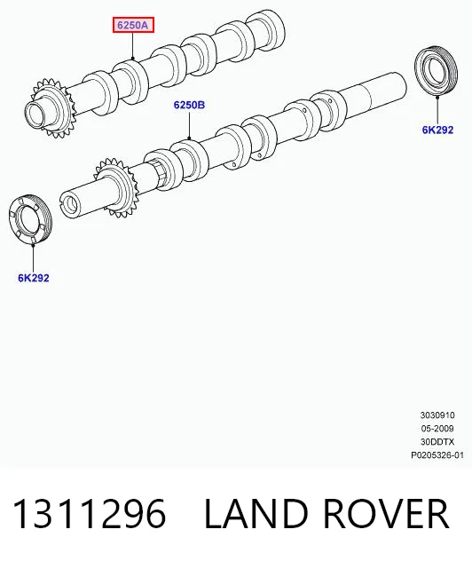 1311296 Land Rover Árbol de levas de admisión izquierdo