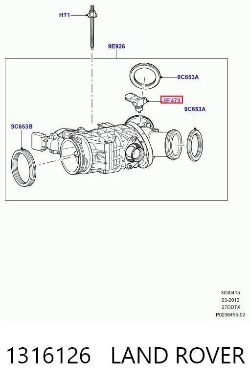 1316126 Land Rover Sensor, presión colector de admisión 