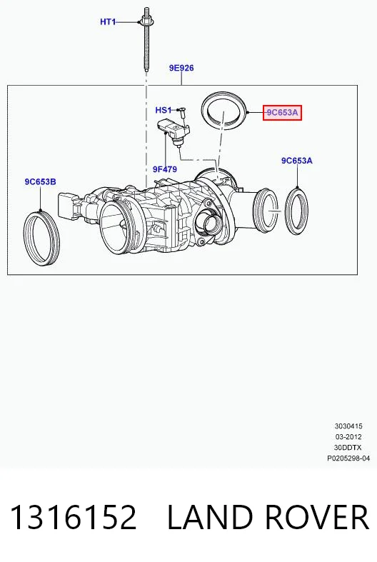 1316152 Land Rover Junta del cuerpo de mariposa