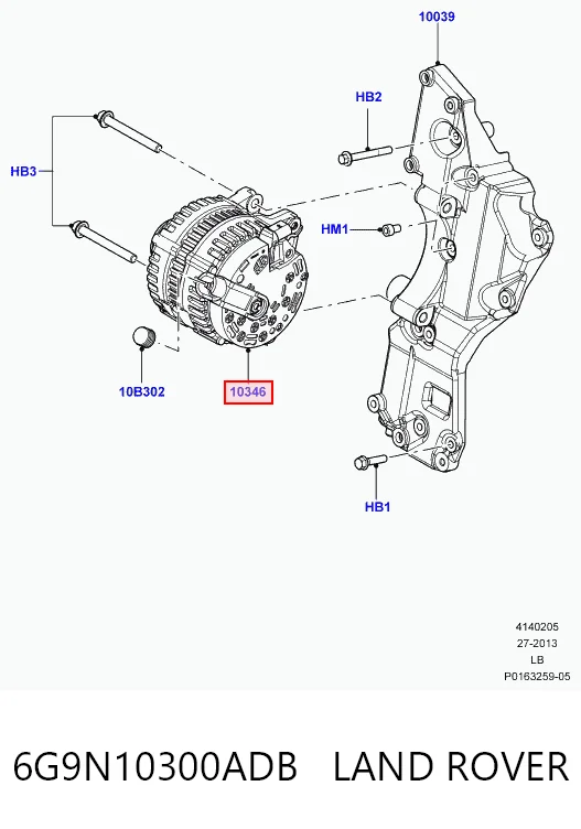 6G9N10300ADB Land Rover Alternador de coche