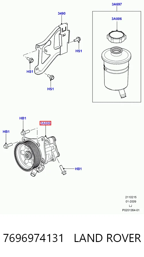 7696974131 Land Rover Bomba hidráulica de dirección