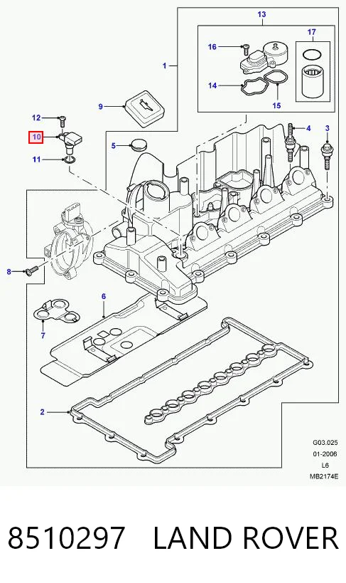 8510297 Land Rover Sensor posición arbol de levas
