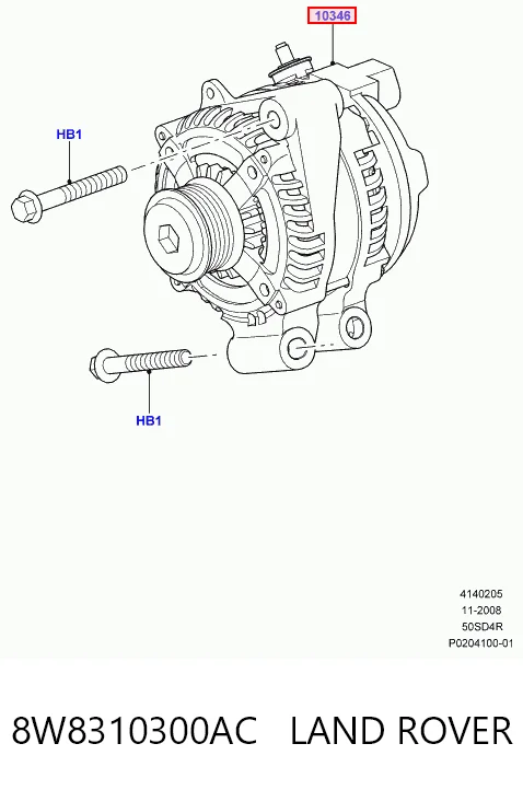 Alternador 8W8310300AC LAND ROVER