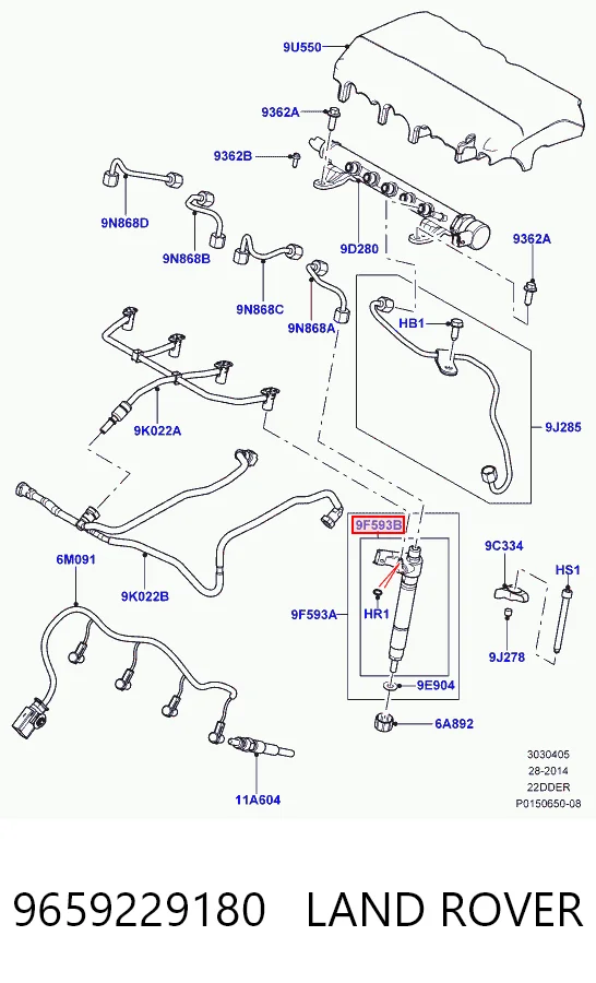 9659229180 Land Rover Inyector de combustible