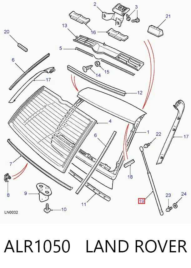 Amortiguador maletero para Land Rover Range Rover LP, P38A