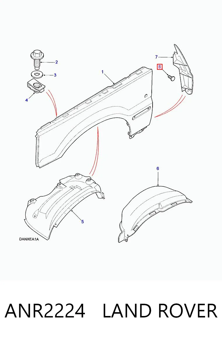 ANR2224 Land Rover Clips de montaje parachoques delantero