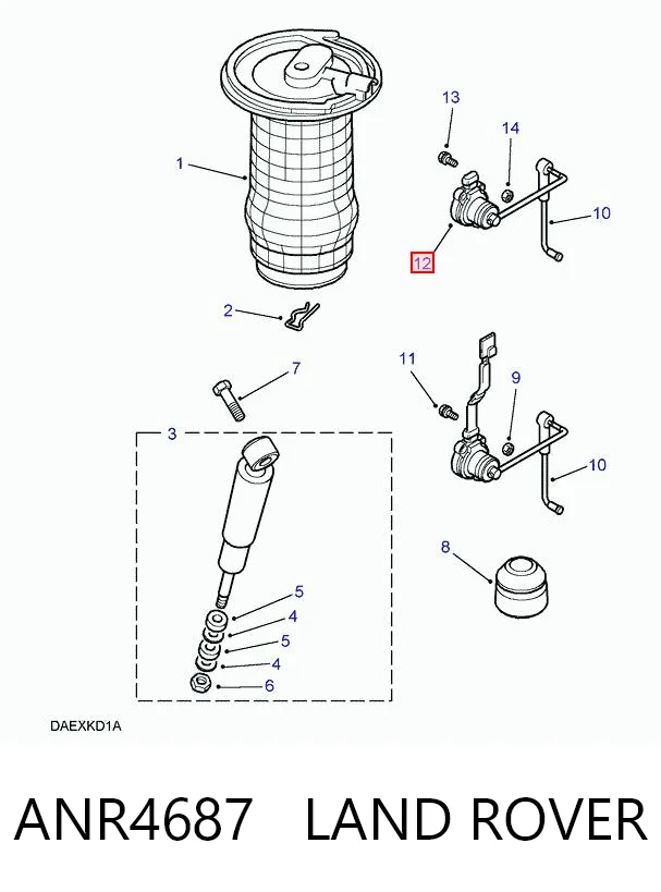 Sensor de nivel de carrocería trasero ANR4687 LAND ROVER